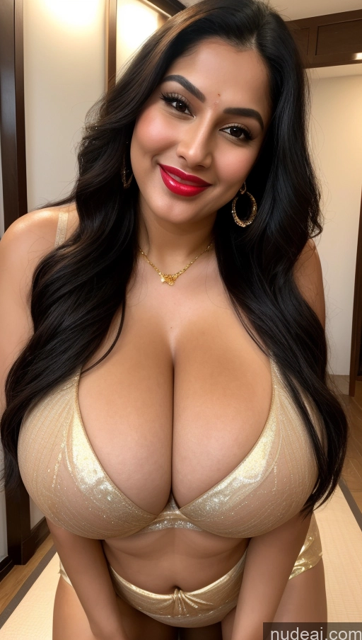 related ai porn images free for Miss Universe Model Busty Huge Boobs Beautiful Lipstick Big Ass Chubby Fairer Skin 50s Happy Seductive Sexy Face Black Hair Straight Indian Onsen Front View Bra Sari Jewelry Gold Jewelry Transparent Bright Lighting