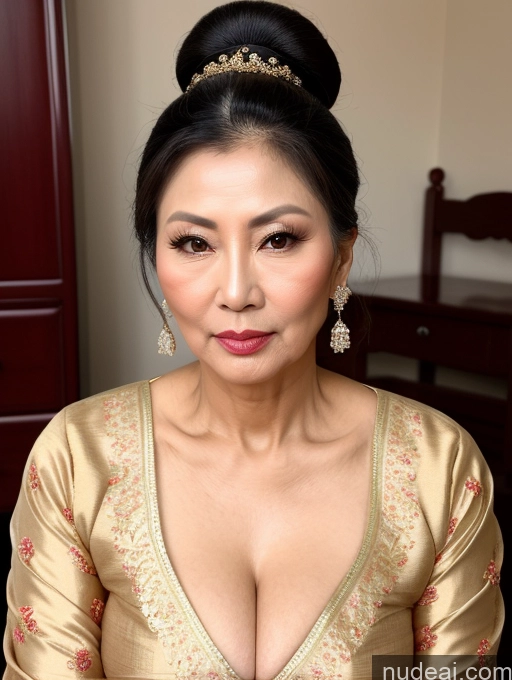 related ai porn images free for Milf Beautiful Hair Bun 60s Asian Pouting Lips Sexy Face Traditional Cleavage