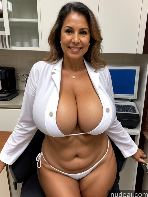 related ai porn images free for Milf 70s One Busty Huge Boobs Tanned Skin Front View Microkini Thong Lab Coat Professor Brazilian