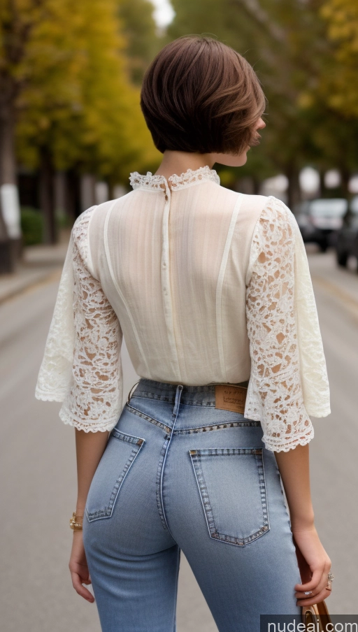 related ai porn images free for Small Tits Beautiful Small Ass Skinny Short Hair Fairer Skin 18 Brunette Russian Detailed Proper Attire | Chic Tops High-waist Jeans Front View Street