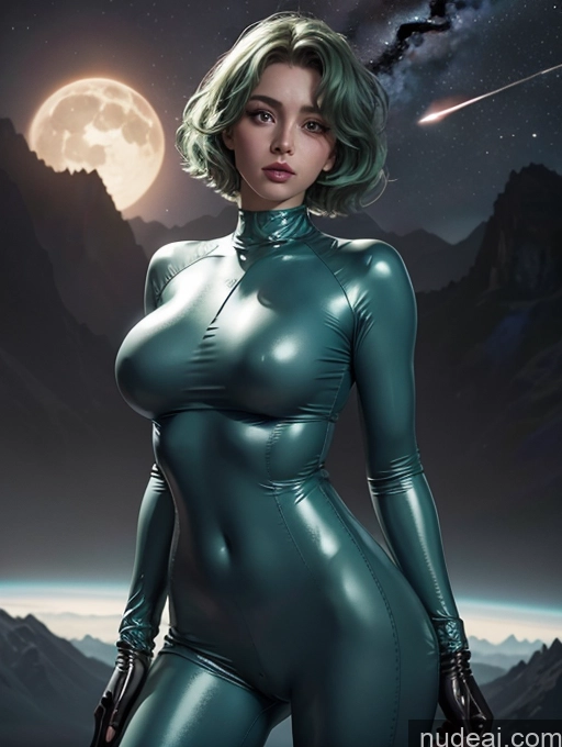 related ai porn images free for Bright Lighting Alternative Jewelry Strapless Sci-fi Armor Space Suit 60s Stargazing Dutch Bobcut Green Hair Sexy Face 20s Perfect Boobs Perfect Body Mountains Latex