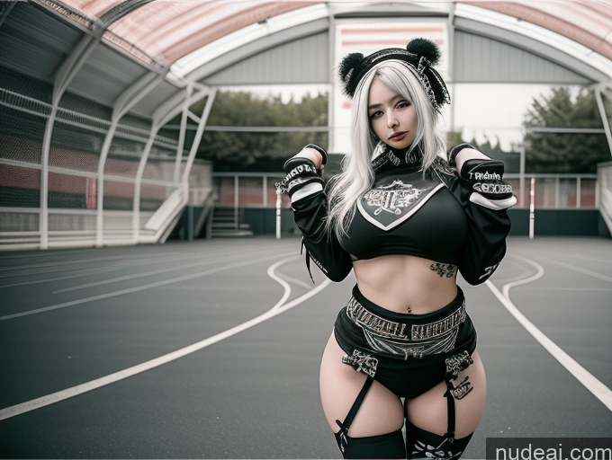 ai nude image of blond haired woman in black outfit posing on tennis court pics of Milf Two Huge Boobs Big Ass Big Hips 18 White Hair Korean Cheerleader Gothic Punk Girl