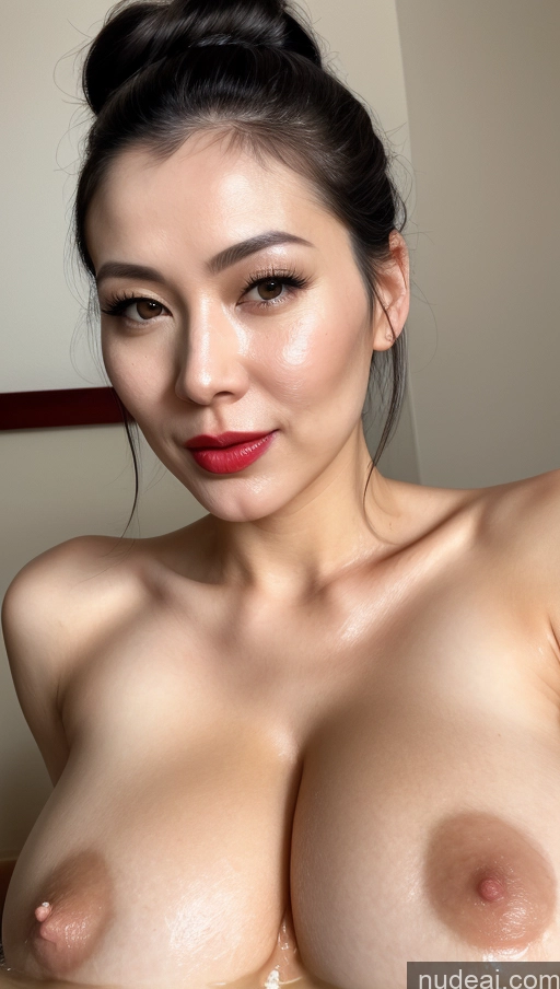 related ai porn images free for One Beautiful 30s Huge Boobs Asian Hair Bun Lipstick Fairer Skin Close-up View Woman Detailed Black Hair Cumshot