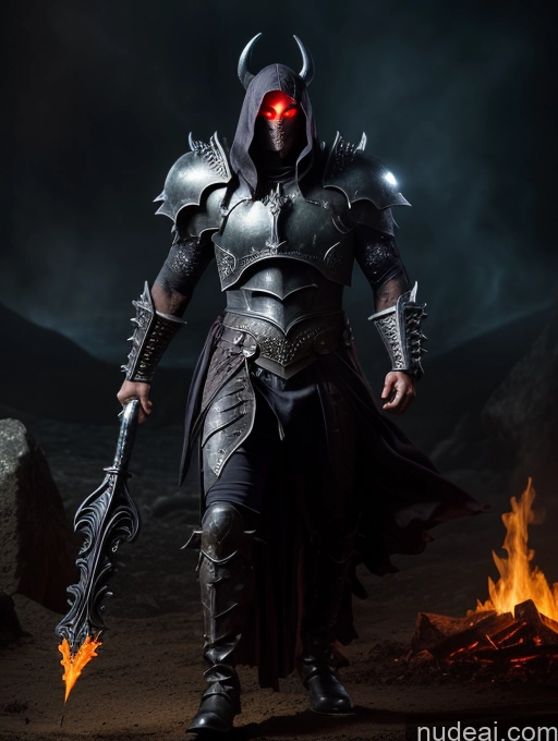 ai nude image of arafed male in armor with a sword and a glowing red eye pics of Sorority Several Huge Boobs Muscular Big Ass Abs Fat Long Legs Fairer Skin 50s Ginger Nude Fantasy Armor Dark Lighting Detailed Sexy Face Death Knight Hell