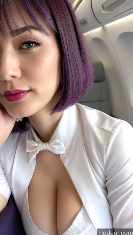 related ai porn images free for Woman One Huge Boobs Beautiful Lipstick Fairer Skin Close-up View Detailed Purple Hair Bobcut Japanese 30s Flight Attendant