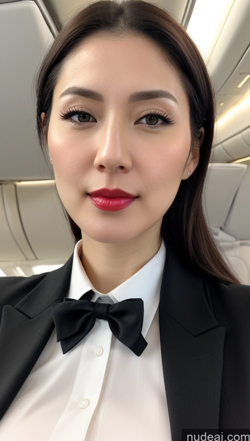 related ai porn images free for Woman One Huge Boobs Beautiful Lipstick Fairer Skin Close-up View Detailed 30s Black Hair Slicked Korean Flight Attendant