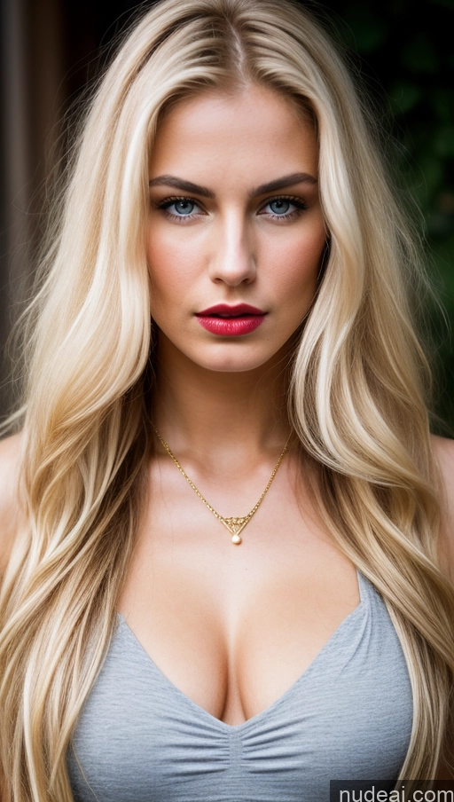 ai nude image of blonde woman with blue eyes and a necklace on her neck pics of Perfect Body Pubic Hair Lipstick Blonde Long Hair Scandinavian Diamond Jewelry Gold Jewelry Pearl Jewelry 18 Angry Busty Tank Top