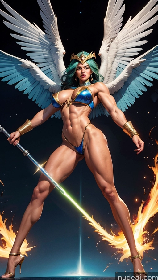 related ai porn images free for Several Bodybuilder Abs Perfect Boobs Egyptian Hawkgirl Regal Powering Up Science Fiction Style