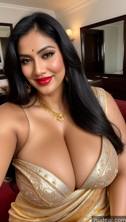 related ai porn images free for Miss Universe Model Busty Huge Boobs Beautiful Lipstick Big Ass Chubby Fairer Skin 50s Happy Seductive Sexy Face Black Hair Straight Malaysian Front View Traditional Sari Jewelry Gold Jewelry Bright Lighting