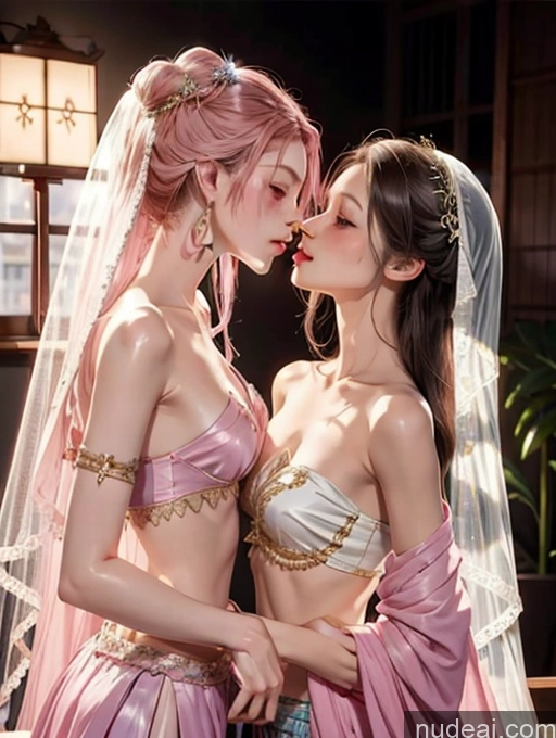 related ai porn images free for Model Beautiful Skinny 18 Long Hair Pink Hair Japanese Two China Goddess Fashion Kisses Bedroom