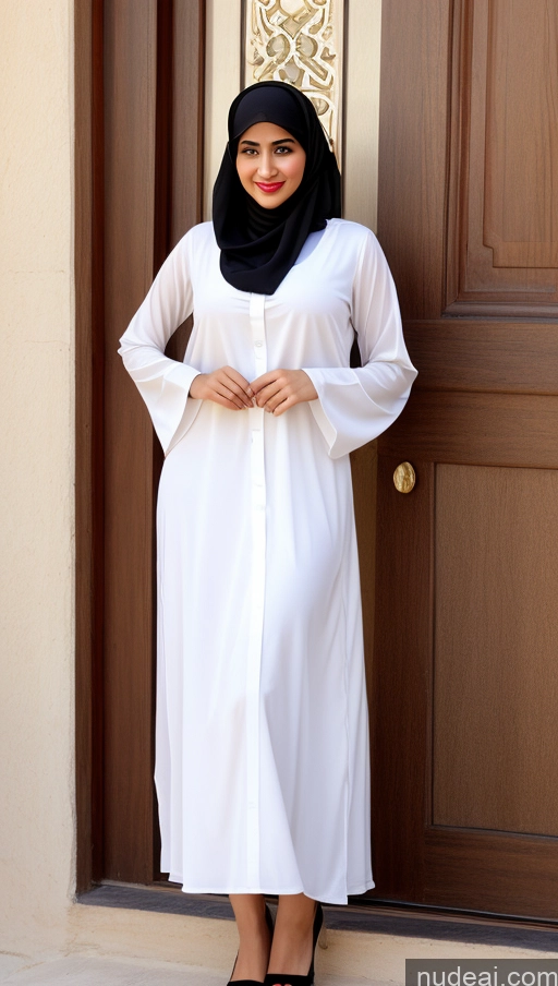 ai nude image of araffe wearing a white dress and black shoes standing in front of a door pics of Woman Sunglasses Lipstick Small Ass Long Legs Tall Pubic Hair Fairer Skin 20s Happy Black Hair Bobcut Thick Arabic Salwar Niqab Perfect Boobs