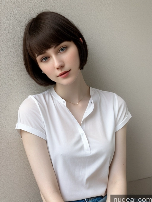 related ai porn images free for Small Tits Beautiful Fairer Skin Skinny 18 Black Hair Short Hair Russian Close-up View Shirt