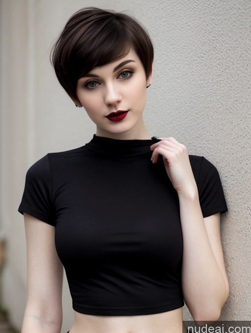 related ai porn images free for Small Tits Beautiful Skinny Fairer Skin 18 Russian Short Hair Brunette Goth Close-up View Shirt Lipstick