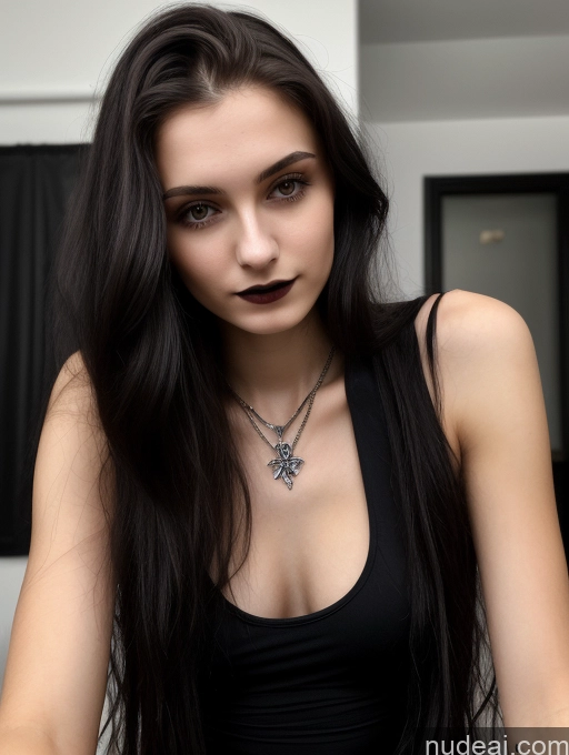 related ai porn images free for 18 Small Tits Skinny Beautiful Long Hair Russian Close-up View Goth Brunette Tank Top