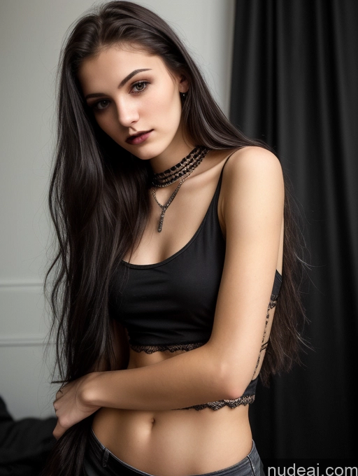 related ai porn images free for 18 Small Tits Skinny Beautiful Long Hair Russian Close-up View Goth Brunette Tank Top