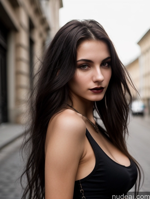 related ai porn images free for 18 Small Tits Skinny Beautiful Long Hair Russian Close-up View Goth Brunette Tank Top Street