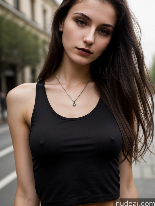 related ai porn images free for 18 Small Tits Skinny Beautiful Long Hair Russian Close-up View Goth Brunette Tank Top Street