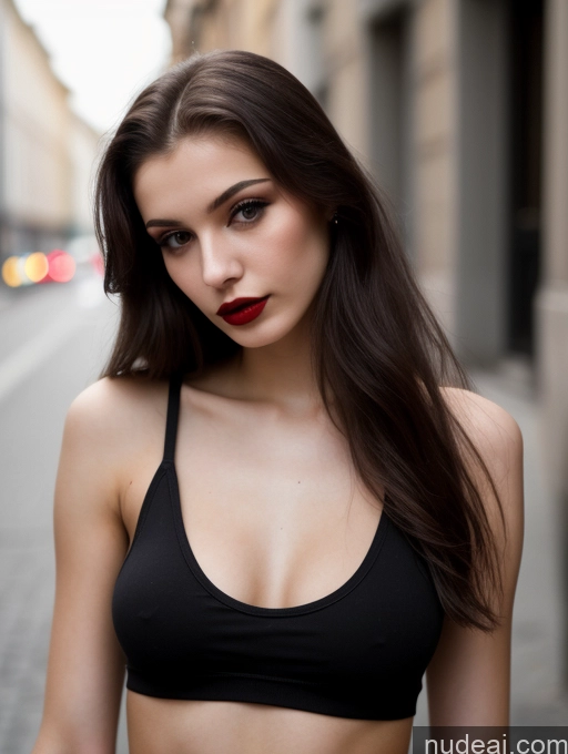 related ai porn images free for 18 Small Tits Skinny Beautiful Long Hair Russian Close-up View Goth Brunette Tank Top Street Lipstick