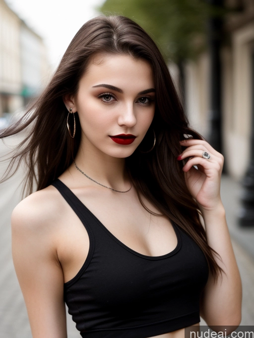 related ai porn images free for 18 Small Tits Skinny Beautiful Long Hair Russian Close-up View Goth Brunette Tank Top Street Lipstick