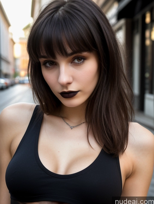 related ai porn images free for 18 Small Tits Skinny Beautiful Russian Close-up View Goth Brunette Tank Top Street Bangs