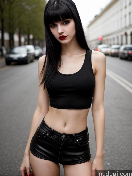 related ai porn images free for 18 Small Tits Skinny Beautiful Russian Close-up View Goth Tank Top Street Bangs Lipstick Black Hair