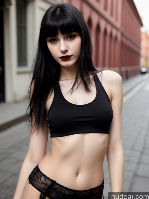 related ai porn images free for 18 Small Tits Skinny Beautiful Russian Close-up View Goth Tank Top Street Bangs Lipstick Black Hair