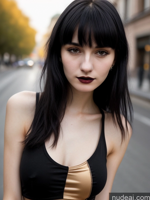 related ai porn images free for 18 Small Tits Skinny Beautiful Russian Close-up View Goth Tank Top Street Bangs Black Hair