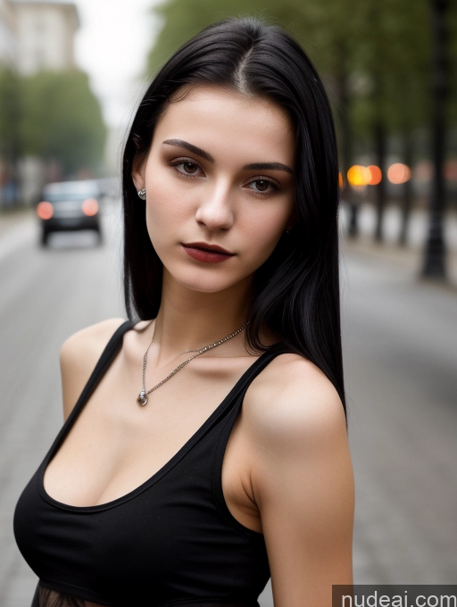 related ai porn images free for 18 Small Tits Skinny Beautiful Russian Close-up View Goth Tank Top Street Black Hair Straight