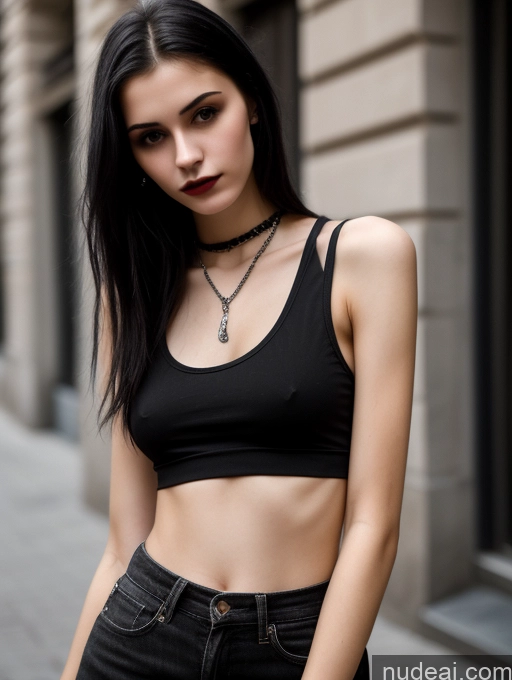 related ai porn images free for 18 Small Tits Skinny Beautiful Russian Close-up View Goth Tank Top Street Black Hair Straight