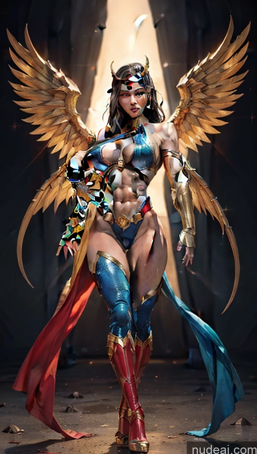 related ai porn images free for Superheroine Perfect Boobs Muscular Abs Perfect Body Several Superhero Powering Up Science Fiction Style Dynamic View Egyptian Has Wings