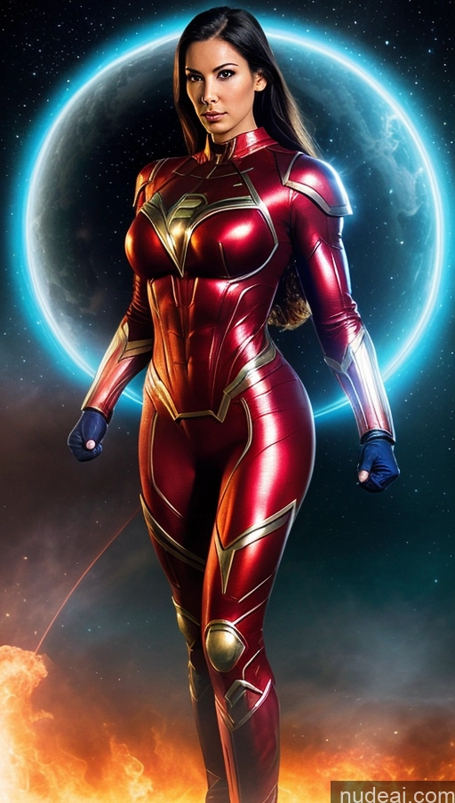 related ai porn images free for Several Superheroine Perfect Boobs Muscular Abs Perfect Body Science Fiction Style Superhero Powering Up Sci-fi Armor