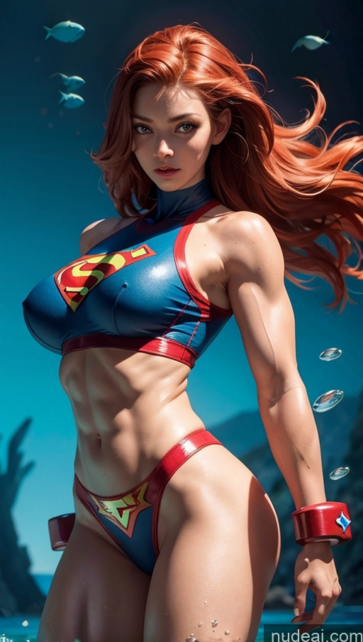 related ai porn images free for Several Muscular Abs Perfect Body Science Fiction Style Powering Up Underwater Superhero Superheroine Perfect Boobs