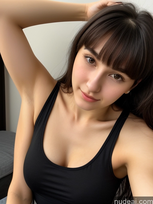 related ai porn images free for Small Tits Beautiful Skinny 18 Black Hair Russian Close-up View Tank Top Bangs