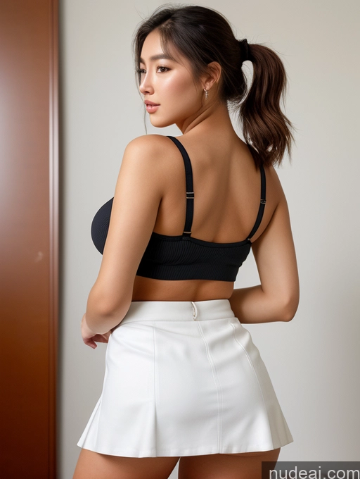 related ai porn images free for Perfect Boobs Beautiful Big Ass 18 Seductive Brunette Ponytail Korean Back View Mini Skirt Crop Top