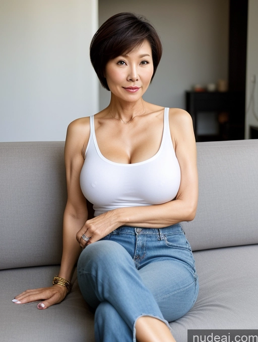 related ai porn images free for Milf Two Perfect Boobs Perfect Body Short Hair 50s Chinese Couch Casual Stylish