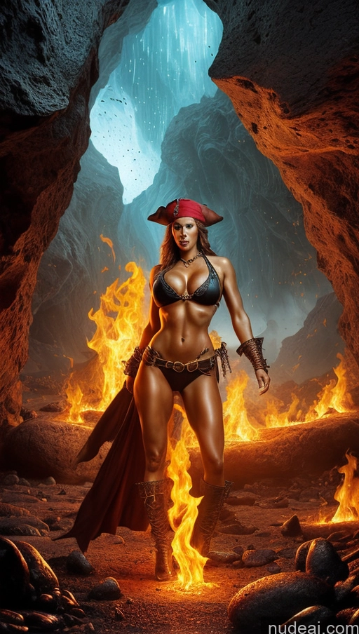 related ai porn images free for Several Busty Muscular Abs Perfect Body Bright Lighting Surrealist Hell Pirate Woman