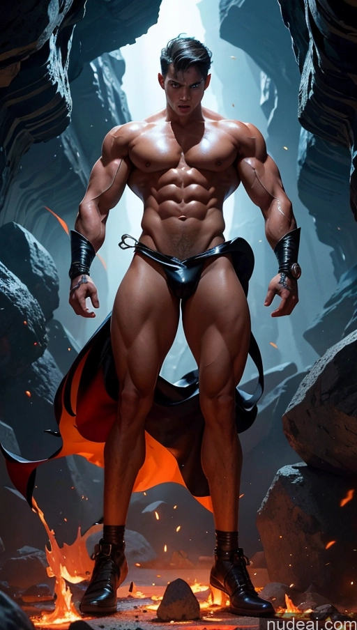 related ai porn images free for Several Busty Muscular Abs Perfect Body Bright Lighting Surrealist Hell Bodybuilder Superhero