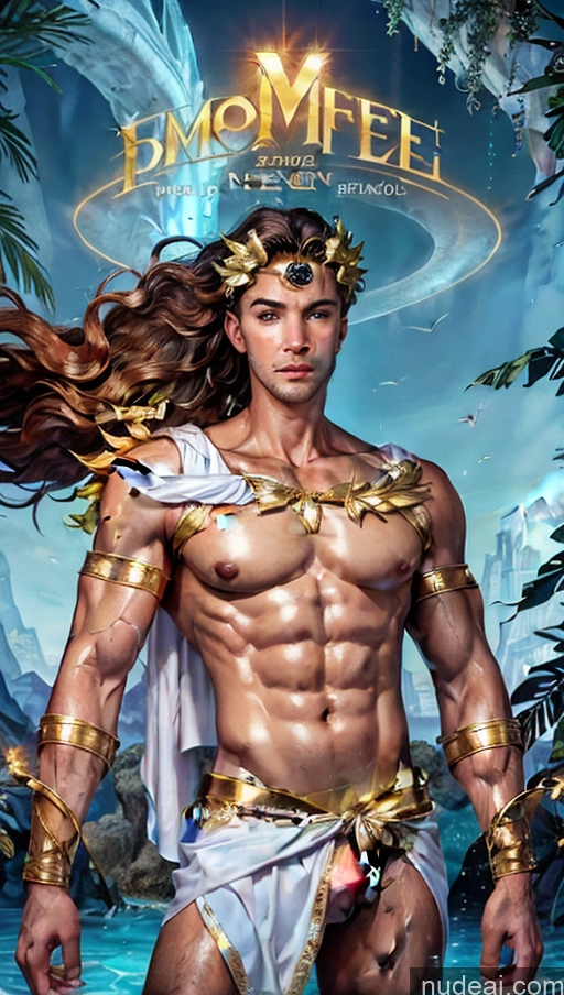 related ai porn images free for Several Busty Muscular Abs Perfect Body Bright Lighting Surrealist Hell Menstoga, White Robes, In White And Gold Costumem, Gold Headpiece, Gold Belt, Gold Chain Woman