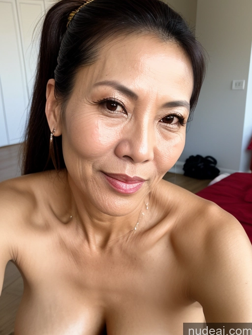 ai nude image of there is a woman with a very big breast posing for a picture pics of Beautiful Sexy Face Milf Skinny 50s Vietnamese Cumshot Ponytail