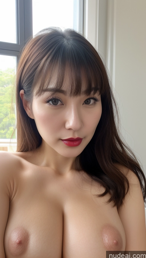 related ai porn images free for One Huge Boobs Beautiful Lipstick Fairer Skin 30s Close-up View Black Hair Korean Bangs Woman