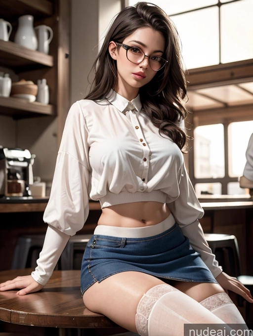 related ai porn images free for Athlete Busty Beautiful Glasses Big Hips Perfect Body Brunette Messy White Cafe Blouse Mini Skirt Thigh Socks Detailed Sexy Face 30s Thick