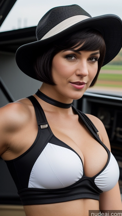 related ai porn images free for Fallout Perfect Boobs Close-up View Hat Black Hair Short Hair Dutch Race Driver Cleavage