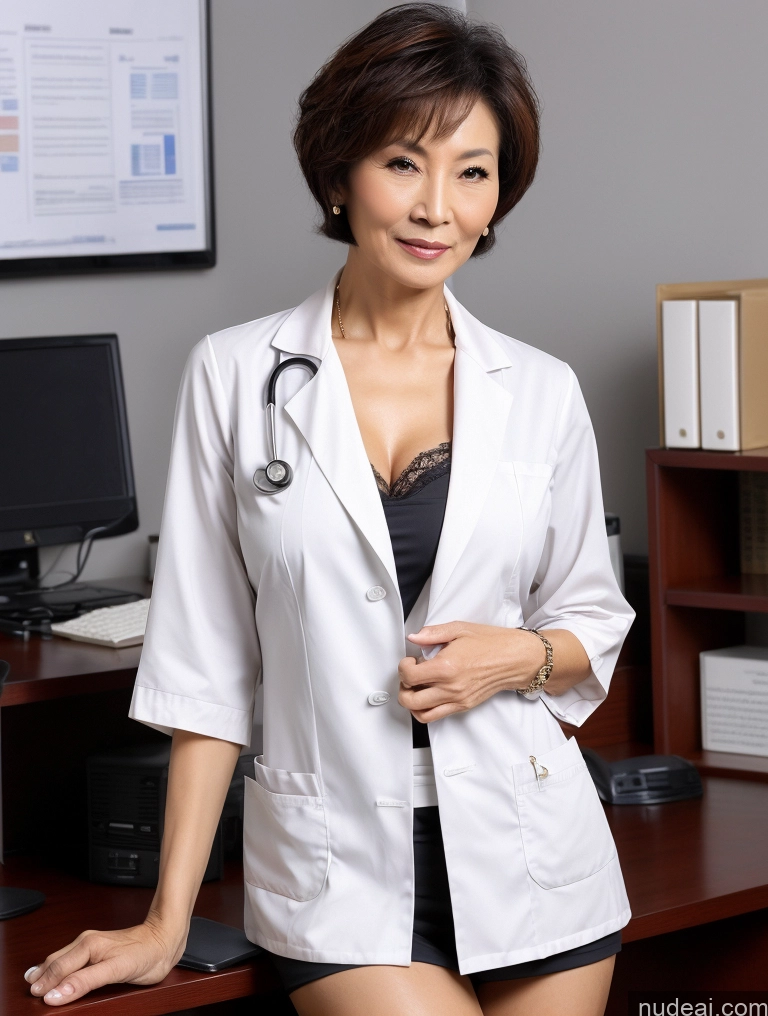 related ai porn images free for Milf Two Perfect Boobs Perfect Body Pubic Hair Short Hair Chinese Office Doctor Lab Coat Cleavage Dark Lighting Sexy Face 70s