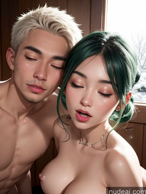 related ai porn images free for Pubic Hair Nude Two Woman + Man Big Ass Beautiful 20s Green Hair Bangs Japanese Massage Diamond Jewelry Bright Lighting Ahegao Orgasm Warm Anime Snow Close-up View