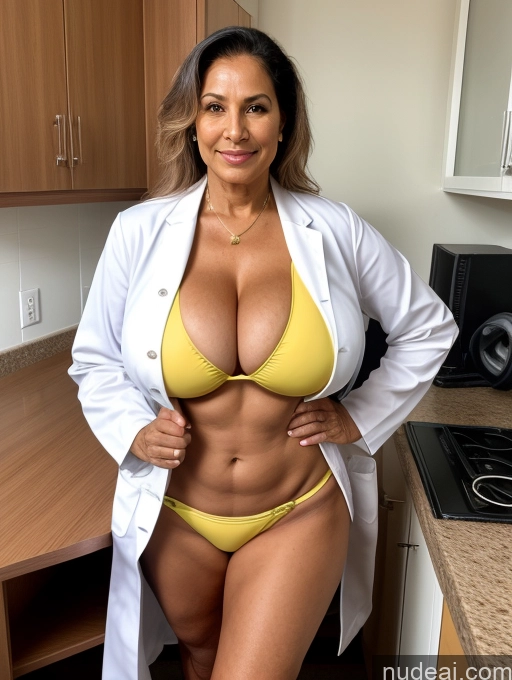 related ai porn images free for Milf One Busty Huge Boobs Tanned Skin Front View Microkini Thong Brazilian Professor Lab Coat 70s