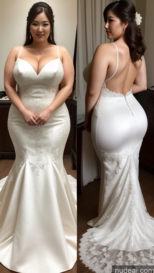 ai nude image of arafed woman in a wedding dress before and after her wedding pics of Huge Boobs Big Ass Abs Chubby Fairer Skin Wedding Chinese