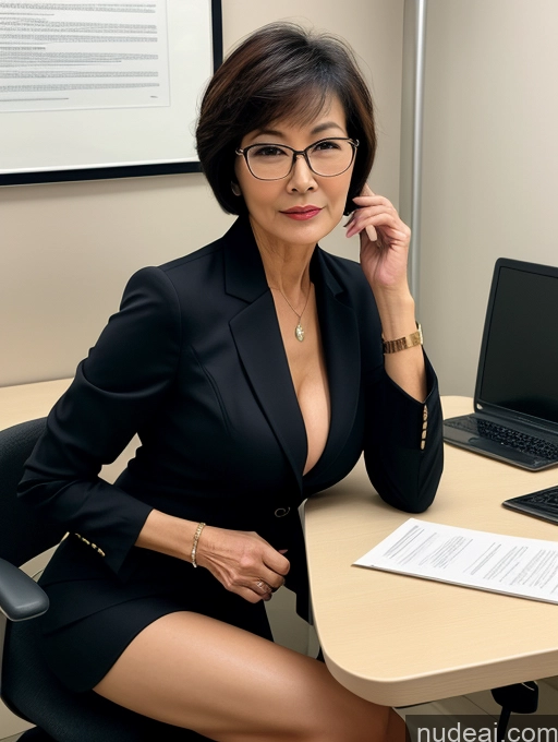 related ai porn images free for Milf Perfect Boobs Perfect Body Glasses Beautiful 70s Sexy Face Short Hair Chinese Office Blouse Casual Stylish Professor Suit Cleavage Dark Lighting Detailed