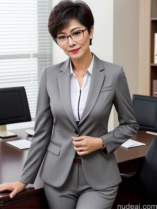 related ai porn images free for Milf Perfect Boobs Beautiful Glasses Perfect Body Short Hair 60s Chinese Office Blouse Casual Professor Stylish Suit Cleavage Dark Lighting Detailed Sexy Face