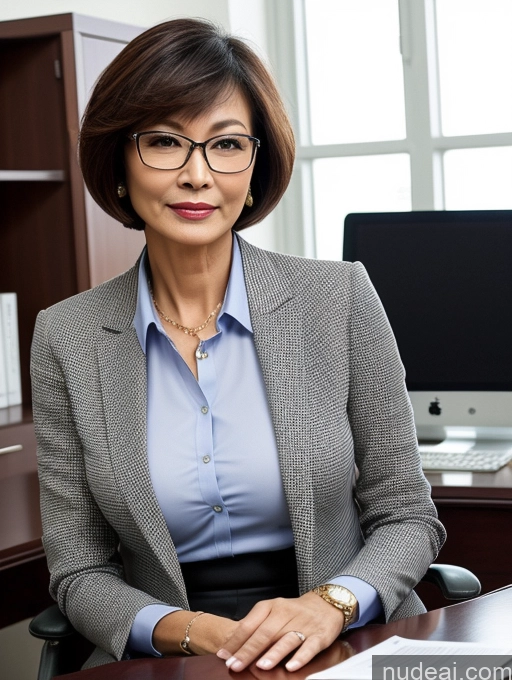 related ai porn images free for Milf Perfect Boobs Beautiful Glasses Perfect Body Short Hair 60s Chinese Office Blouse Casual Professor Stylish Suit Cleavage Dark Lighting Detailed Sexy Face