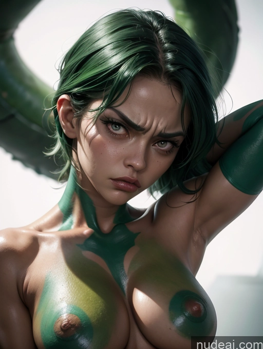 related ai porn images free for Superheroine Muscular Skinny Small Tits Huge Sagging Breasts 40s Serious Angry Green Hair Bangs Dark Fantasy Bodypaint